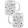 United Labels The Peanuts Snoopy - Tazza da caffè Allover in ceramica, 320 ml, colore: Bianco