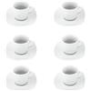 Villa Altachiara, Tazzine Da Caffè, Bicchierini, Set Da 6, Tazzine 80 Ml + Piattini, In Porcellana, Tazzina Particolare E Moderna, Adatte A Microonde E Lavastoviglie, Linea Bianco Quadrato