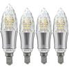 SAUGLAE Lampadine a Candela LED 12W, Lampadine a Incandescenza da 100W Equivalenti, 4000K Bianco Naturale, 1200Lm, E14 Piccola Vite Edison, 4-Pacco