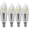 SAUGLAE Lampadine a Candela LED 12W, Lampadine a Incandescenza da 100W Equivalenti, 6000K Bianco Freddo, 1200Lm, E14 Piccola Vite Edison, 4-Pacco