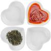 SCSpecial - Set di 4 ciotole a forma di cuore, in ceramica, 3 cm, piatti per antipasti, colore: Bianco