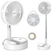 Marchpower Ventilatore a Piantana con Telecomando, Altezza Regolabile Pieghevole Ventilatore Portatile Silenzioso con Timer e Regolazione a 4 Velocità, 7200mAh Ventilatore da Tavolo Ruota e Rimuove