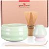 Goodwei Matcha Kit con Frusta Matcha, Ciotola Matcha e Supporto Frusta in ceramica con lo stesso design | Tazza Matcha Chawan tradizionale, 430 ml | The Matcha Set Regalo (80, Minto)