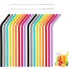 QSZHSL 18 Pezzi Silicone Cannucce Riutilizzabile, 2 Spazzole, Cannucce in Silicone, Colorato Ecologico Cannuccia per Adulto Bambini, Cannucce Lunghe Utilizzabili per Caffè, Bevande, Cocktail