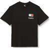 Tommy Hilfiger Tommy Jeans Tjm Slim Essential Flag Tee Ext Dm0Dm18263, Maglietta a Maniche Corte, Uomo, Nero (Black), XS