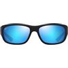 Maui Jim Mauklele Occhiali da Sole, Nero Opaco/Blu, 64-17-125 Unisex-Adulto