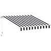 Outsunny Tenda da Sole 2.5x2 m con Braccio Avvolgibile, Tenda Parasole da Esterno a Manovella in Alluminio e Tessuto Poliestere, 280 g/㎡, UV50+, Blu e Bianco