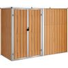 vidaXL Capanno per Attrezzi Marrone 225x89x161 cm in Acciaio Zincato