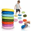alldoro 60800 Pietre morbide per l'equilibrio - 8 pietre di appoggio in schiuma flessibile per bambini dai 3 anni in su, ognuna di 18 x 15 cm, colorate