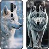 SEHEYA 2 Pezzi Cover per Oppo A9 2020 / Oppo A5 2020 Custodia con Disegni Aesthetic Animali Sottile Morbido Silicone TPU AntiGraffio Case Nero Opaco Motivo Cellulare Caso, Lupo Bianco Grigio