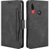 HualuBro Cover per Motorola Moto E6 Plus, Flip Cover a Libro in Premium PU Pelle Magnetica Antiurto Case Portafoglio Custodia per Motorola Moto E6 Plus Cover - Nero