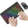 Xinhuju Tastiera e wireless, tastiera e wireless retroilluminati - Set e tastiera retroilluminati in 2 modalità Tastiera per computer portatile in 7 colori, elettronici