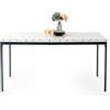 FurnitureR Tavolo da pranzo, tavolo da cucina con motivo marmo, scrivania rettangolare con struttura in metallo, con piedini regolabili, per sala da pranzo e soggiorno, 150 x 75 x 75 cm, scrivania