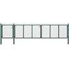 vidaXL Cancello per Giardino a Rete con Serratura e Maniglie Stabile Durevole Ingresso Porta Recinzione in Acciaio Zincato 500x100 cm Verde