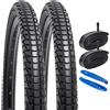 YUNSCM 2-PCS 26 pollici bicicletta pneumatici 26x1.95/53-559 and 26 pollici camera d'aria Schrader Valve Compatible with bicicletta 26x1.95 26x2.0 (Y-918)