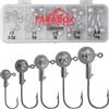 Paradox Fishing Set di teste jig (3,5 g/5 g/7 g/10 g/14 g), 25 pezzi per 5/4 ganci da jigh, pesci di gomma con testa jig e teste jighead jighead per pesci di gomma luccioperca