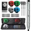 Harrows Sabre - Set di freccette con punta in acciaio al tungsteno al 90%, da 21 g a 26 g, tutti i pesi disponibili, 24 pezzi, con alberi di ricambio, alette Prime e custodia da viaggio (23 grammi)