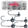 Paradox Fishing Set di teste jig premium (5 g/7,5 g/10 g/12 g/15 g), 25 pezzi per 5/4 ganci da jighhead, per pesci di gomma, accessori da pesca