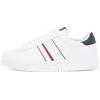 Tommy Hilfiger Uomo Sneakers con Suola Preformata Modern Stripes con Logo, Bianco (White), 45 EU