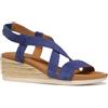 Geox D Ischia Corda A, Sandalo con Zeppa Donna, Blue, 37 EU