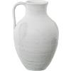 DRW Vaso da tavolo con manico in ceramica bianco e grigio rustico 24x26x39 cm