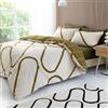 Catherine Lansfield Linear Curve Geometrico Reversibile Set copripiumino singolo con federa verde oliva