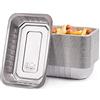 CONTITAL AS220875 Teglie Alluminio Extra-Rigide | Vaschette Alluminio 2 Porzioni Usa e Getta | Teglia Forno, Contenitori per Alimenti per Asporto, Take Away Box Monouso Professionali | 50 Pezzi