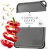 Axer Tagliere da Cucina Plastica Senza BPA - Misura Universale 35x25 cm Tagliere Cucina Lavabile in Lavastoviglie con Scanalatura per il Succo Piedini Manico e Grattugia - Cutting Board Grigio Scuro