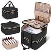 Yarwo Porta da Viaggio Smalti Organizer da viaggio per 72 bottiglie, Nero | Organizzatore 3 strati per Smalto per Unghie, Accessori per Nail Art con Divisore Flessibile, Smontabile in 2 Borse Separate