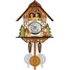 EIOLWJIEO Orologio a Campana con Ora degli Uccelli di Facile Lettura, melodioso promemoria del Tempo, Orologio a cucù Tradizionale in Legno, Stile Chalet della Foresta Nera, CM001