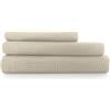 Corredocasa Tris Asciugamani Puro Cotone Bianco Nido D'Ape-Telo Doccia Asciugamano Viso e Ospite 100% Morbido e Soffice Cotone per Casa, Forniture Alberghiere B&B e Casa Vacanza (Beige)