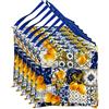 SalGiu Cuscini Sedie Cucina (set da 6) Con Lacci Stile Capri Limoni Imbottito 40x40 (Blu)