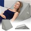 COSTWAY Cuscino a Cuneo per Letto e Divano, Cuscino da Lettura Relax, per Gambe Schiena e Ginocchio, con Fodera Lavabile (Grigio)