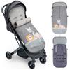 Interbaby Sacco Passeggino Invernale Universale Interbaby | Copri Passeggino Universale Morbida | Sacco Termico per Ovetto Rimovibile, Doppia Apertura, Facile da Lavare, Materiali Anallergici, Animali Grigi