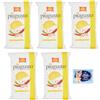 Felce Azzurra Confezione da 5 San Carlo Patatine Più Gusto Vivace, Chips al gusto di Paprika, busta da 150g + 1 Confezione di Talco Felce Azzurra in omaggio, Busta da 100g