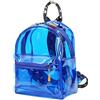 TINYAT Zaino olografico multicolore trasparente zaino super morbido in pvc shopping unisex, T9051 (9061/blue)