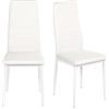 ZZINOKE Set di 2 Sedie Sala da Pranzo, Gambe in metallo, sedie sala da pranzo imbottita, Testato SGS, Schienale Alto, Impermeabile, Sedie da Cucina, Sedie da Pranzo, Bianco