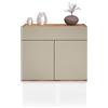 WHOUS Credenza e Buffet GARDA per Soggiorno con 1 Cassetto e 2 Ante, Madia per Salotto, Cucina e Sala da Pranzo in Legno, 80,9x35x70 cm, Tortora Opaco e Rovere