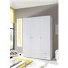 MERCATONE GERMANVOX da oltre 40 anni arr Armadio Guardaroba 3 Ante e 2 Cassetti | Armadio Camera da Letto Moderno 121x177x51 cm (LxHxP) | Ampio Spazio Organizzativo con Barra Appendiabiti | Colore Bianco