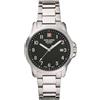 Swiss Alpine Military Orologio da uomo analogico al quarzo 7011.1 acciaio inossidabile, Acciaio/Acciaio/Nero - 1137sam, Bracciale