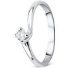 OROVI Anello Solitario da Donna Orovi, Vero Oro Bianco 18KT 750, Diamante Naturale Ct. 0,12. Anello di Fidanzamento Valentino con Brillante solitario realizzato in Italia, Anello ipoallergenico.