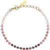 COAI Bracciale Cromoterapia da Donna con Perline di Cristalli Sfaccettati, Bracciale Rosso Granato Tormalina e Pietra di Luna