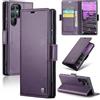 Rerzoiro Cover per Samsung Galaxy S24 Ultra Custodia Portafoglio [Blocco RFID] Premium Pelle PU Wallet Case Flip Libro con Porta Carte Slot Supporto Flip Case per Samsung Galaxy S24 Ultra, Viola