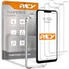 REY Pack 3X Pellicola salvaschermo e Cover Anti-Shock per LG V50 THINQ 5G, Vetro temperato e Silicone TPU ad Alta Resistenza