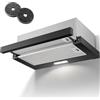 KICHPOWER Cappa Aspirante da incasso 60 cm, 620 m³/h, con filtro a carbone, Telescopica Aspiratore, Filtro in alluminio, superficie in acciaio inox, illuminazione a LED, Nero