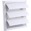 Joyzan Griglia di Aerazione Quadrata, Protezione Dagli Insetti Coperchio Bianco in Plastica 3 Alette con Lamelle Mobili Regolabile Valvola Antiritorno a Gravità Deflettore Rete Anti Polvere(15 * 15CM)