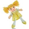 Teorema Giocattoli Teorema - Carlotta Bambola di Pezza con Vestitino Colorato Ricamato, Bambola Stoffa con Capelli di Lana, Giocattolo per bambini, Altezza 30cm