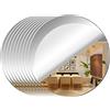 Leikedun 10 Pezzi Acrilico Rotondi Specchi da Parete, Adesivi da Parete a Specchio, Specchio Flessibile Adesivo Wall Stickers, Specchio da Parete Rotondi per Decorazioni Armadio, Muro, Casa (Rotondo 20cm)