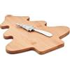 noTrash2003 Tagliere in Legno per Formaggio, Design Natalizio Invernale, Albero di Natale con Coltello in Acciaio Inox, per il Pane, Natale