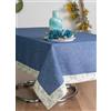 ESSE HOME -Tovaglia Copritavolo Antimacchia - Tessuto Misto Cotone Idrorepellente Resinato - Cinzia 0137 (Blù, OV-140x220)